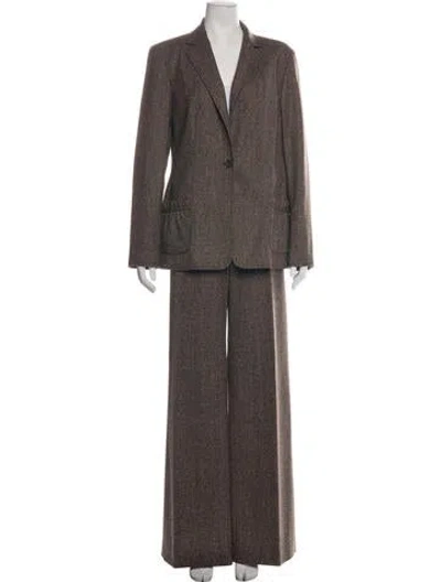 Pre-owned Piazza Sempione Wool Tweed Pattern Pantsuit In Multicolor