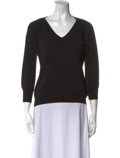 Pre-owned Piazza Sempione Wool V-neck Sweater In Black