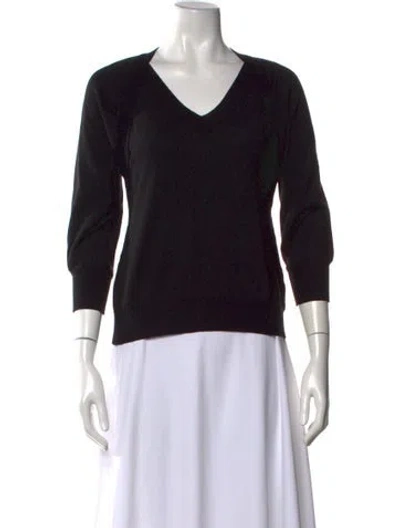 Pre-owned Piazza Sempione Wool V-neck Sweater In Black