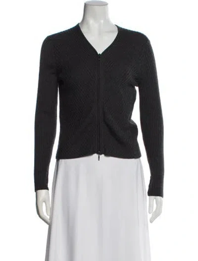 Pre-owned Piazza Sempione Wool V-neck Sweater In Gray