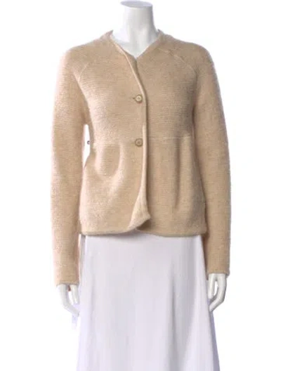 Pre-owned Piazza Sempione Wool V-neck Sweater In Neutral