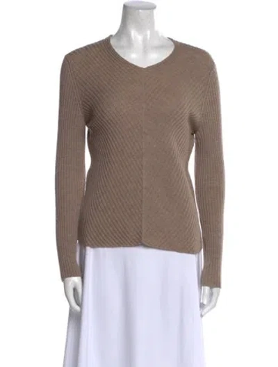 Pre-owned Piazza Sempione Wool V-neck Sweater In Pink