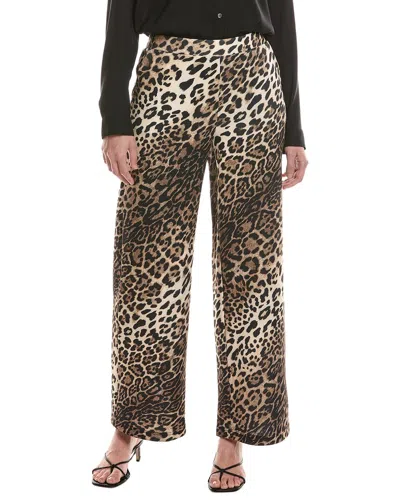 Picadilly Animal Print Wide-leg Pant In Brown