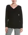 Picadilly Button Back V-neck Sweater In Black
