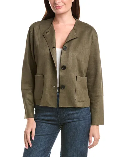 Picadilly Button Front Jacket In Green