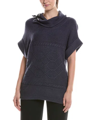 Picadilly Cable Pattern Sweater In 449-heather Denim