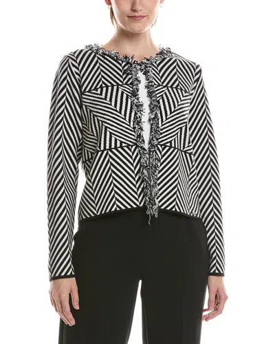 Picadilly Chevron Fringed Jacket In Black
