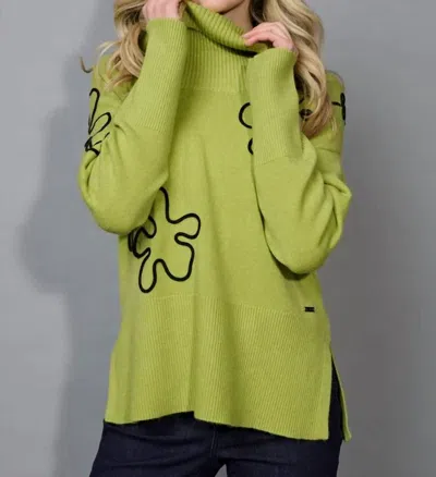 Picadilly Cowl Neck Sweater In Leek In Multi
