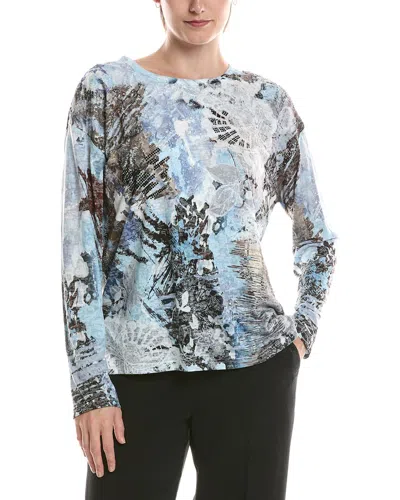 Picadilly Crewneck Printed Top In Blue