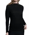 Picadilly Crinkle Glitter Top In Black In Black