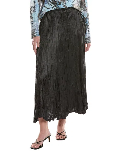 Picadilly Crinkled Long Skirt In Black