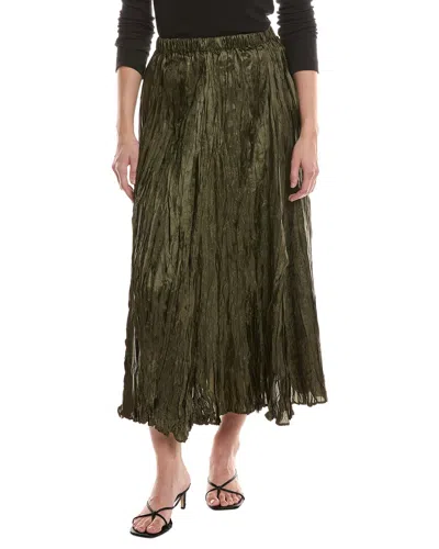 Picadilly Crinkled Long Skirt In Green