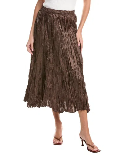 Picadilly Crinkled Long Skirt In Green