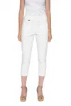 Picadilly Essential Capri Pants In White In White
