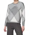 Picadilly Diamond Top In Pattern In Gray