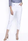 Picadilly Essential Capri Pants In White In White