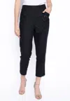 Picadilly Eyelet Pull-on Straight Leg Pants In Black In Black