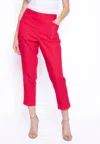 Picadilly Eyelet Pull-on Straight Leg Pants In Cerise In Red