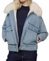 Picadilly Zip Front Denim Jacket In Blue