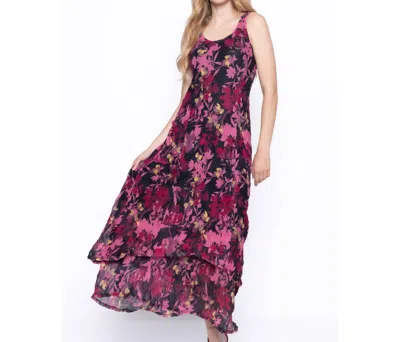 Picadilly Floral Maxi Dress In Cerise Multi