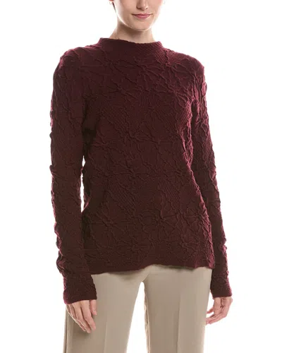 Picadilly Funnel Neck Textured Wool-blend Sweater In Red