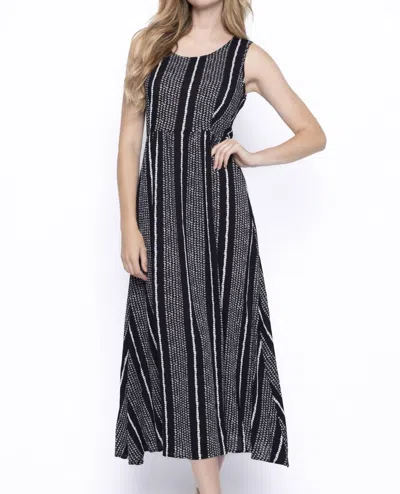 Picadilly High Waisted Sleeveless Dress In Black/white In Multi
