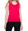 Picadilly Knitted Tank In Cerise In Red