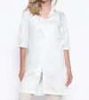 Picadilly Long Embroidered Shirt In White