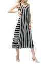 Picadilly Long-length Striped Midi Dress In Black And White In Black
