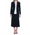 Picadilly Long Open Front Jacket In Black In Blue