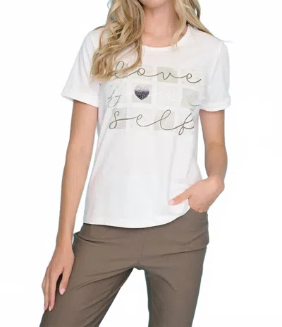 Picadilly Love Your Self Graphic Tee In White In Multi
