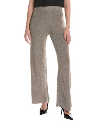Picadilly Metallic Wide-leg Knit Pant In Brown