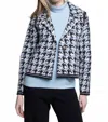 Picadilly Plaid Short Jacket In Blue Multi In Blue