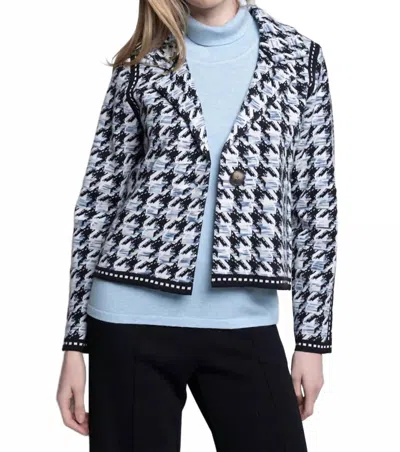 Picadilly Plaid Short Jacket In Blue Multi