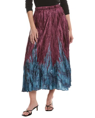 Picadilly Printed Crinkled Long Skirt In Multi