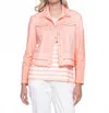 Picadilly Raw Edge Fringe Patch Pocket Jacket In Papaya In Pink