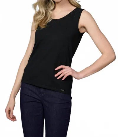 Picadilly Rhinestone Tank Top In Black