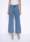 Picadilly Rhinestone Wide Leg Jeans In Light Denim In Blue