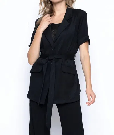 Picadilly Short Sleeve Blazer With Belt In Black