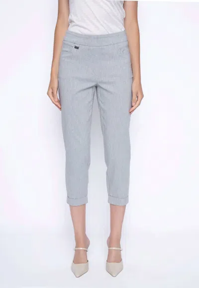 Picadilly Slim Cuffed Capri Pant In Grey In Gray