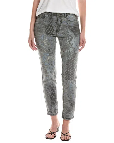 Picadilly Slim-leg Full-length Printed Jean In Grey