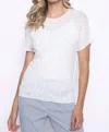 Picadilly Sparkle Pleated Top In White In White