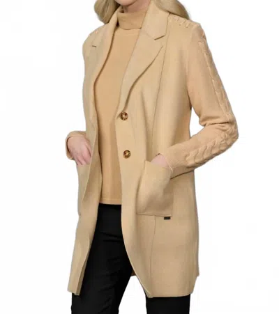Picadilly Sweater-trimmed Jacket In Wheat In Neutral