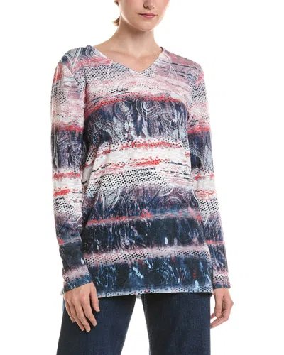 Picadilly V-neck Printed Top In Multi