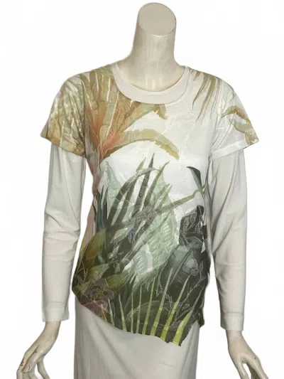 Picadilly Women's Sleeveless Asymmetrical Top In Multi In Green