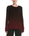 Picadilly Pattern Textured Long Sleeve Top In Bordeaux Multi In Blue