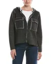 Picadilly Zip Front Hooded Wool-blend Jacket In Gray