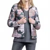 Picadilly -zip-front Quilted Jacket-pink Multi In Multi