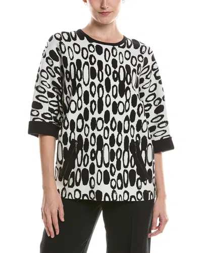 Picadilly Zip-trim Dolman Top In Black