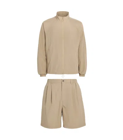 Picante Crinkled Track Jacket In Brown